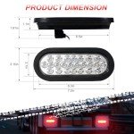4Pcs 6.3" Oval 24 LED Trailer Tail Lights
