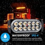 12 LED Amber White Strobe Lights for Vehicles