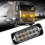 12 LED Amber White Strobe Lights for Vehicles