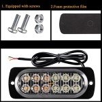 12 LED Amber White Strobe Lights for Vehicles