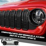 9PCS Black Headlight & Grill Inserts for Jeep Wrangler