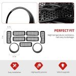 9PCS Black Headlight & Grill Inserts for Jeep Wrangler