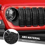 9PCS Black Headlight & Grill Inserts for Jeep Wrangler
