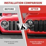 9PCS Black Headlight & Grill Inserts for Jeep Wrangler