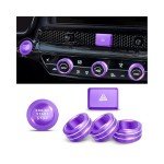 Polodunn 6pcs Interior Knob and Button Cover Set