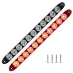 15" Red LED Trailer Light Bar - Waterproof, Pack of 2