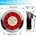 LED Round Trailer Tail Lights - 2-Pack 4 Inch