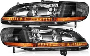 Honda Accord 1998-2002 Black Headlight Assembly Set