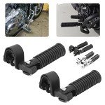 KIMISS Black Foldable Motorcycle Foot Pegs for Bars