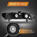 Honda Accord 1998-2002 Black Headlight Assembly Set