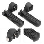 KIMISS Black Foldable Motorcycle Foot Pegs for Bars