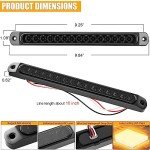 10" Amber LED Trailer Tail Light Bar - 2 Pcs