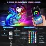 12Pcs Motorcycle LED Light Kit with Remote Control