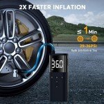 MEUCI Portable Tire Inflator 150PSI Electric Auto Pump