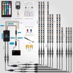 12Pcs Motorcycle LED Light Kit with Remote Control
