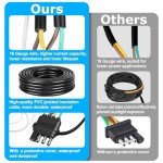 26FT Waterproof 4 Pin Trailer Wiring Harness Kit