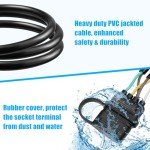26FT Waterproof 4 Pin Trailer Wiring Harness Kit