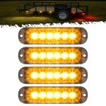 4Pcs Amber LED Trailer Clearance Side Marker Lights