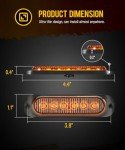 4Pcs Amber LED Trailer Clearance Side Marker Lights
