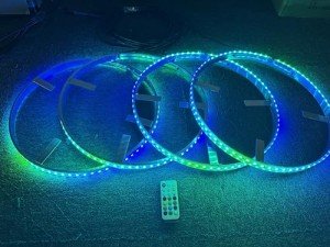 4PCS RGB LED Wheel Ring Lights with App Control