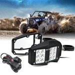 LED Spot Light Side Mirrors for UTV Roll Cages
