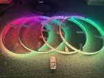 4PCS RGB LED Wheel Ring Lights with App Control