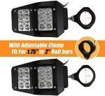 LED Spot Light Side Mirrors for UTV Roll Cages