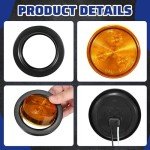 12 Pcs LED Trailer Marker Lights - Amber & Red