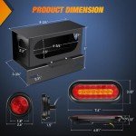 Nilight 2-Pack Steel Trailer Light Housing Kit