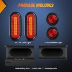 Nilight 2-Pack Steel Trailer Light Housing Kit