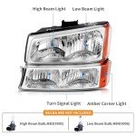 Amber Headlight and Tail Light Combo for Chevy Silverado