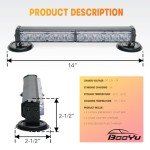 BooYu Battery Powered Emergency Strobe Light Bar