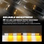 Amber/White 2-in-1 Emergency Strobe Light Bar