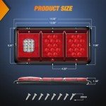 Nilight LED Triple Rectangle Tail Lights - 2PCS