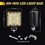 48W Waterproof LED Truck Work Light Pods