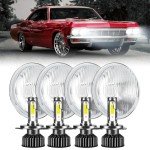 5.75" Round Headlight Housing with H4 Bulbs