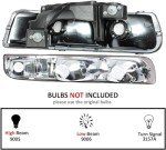 Crystal Headlight Assembly for 99-02 Chevy Silverado