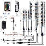 DITRIO 12pc RGB LED Underglow Light Kit