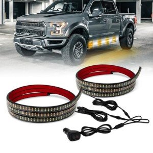2PCS 70" Amber & White Running Board Lights