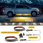 2PCS 70" Amber & White Running Board Lights