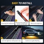 2PCS 70" Amber & White Running Board Lights