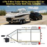 40FT 4 Pin Trailer Wiring Harness and Light Kit