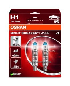 OSRAM Night Breaker Laser H1 Headlight Bulbs (2)