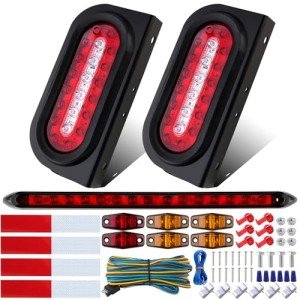 6" Oval LED Trailer Tail Lights with Mounts