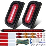 6" Oval LED Trailer Tail Lights with Mounts