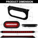 6" Oval LED Trailer Tail Lights with Mounts