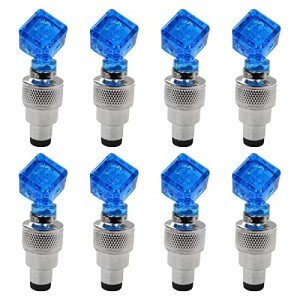 8-Pack LED Valve Stem Caps for Bikes and Cars