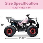 Seangles 125cc Camo Pink ATV Quad with Off-Road Tires