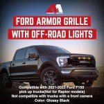 Aggressive Front Armor Grille with LED Lights for 2021-2023 F150