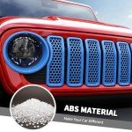 Light Blue Headlight Covers & Grill Inserts for Jeep Wrangler